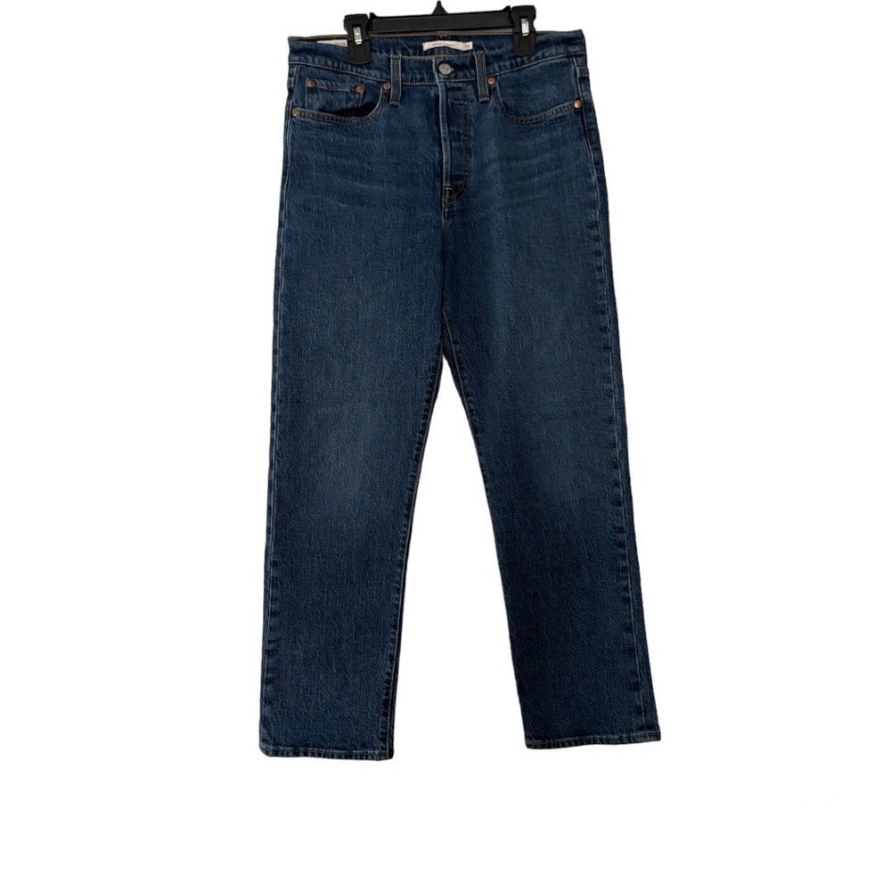 Women's Levi's Wedgie Straight Jeans SZ 29 Dark Wash Premium Denim Big E